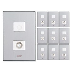 dosel 東西向開關插座 SE47 CATV+8P 銀色, 10個