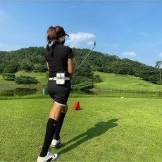 SELVER 女性高爾夫及膝襪 4入, 黑色