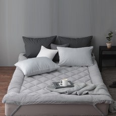 tacca tacca Mix&Match 優質超細纖維鬆緊帶型雙面床墊, 灰色