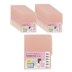 Heemang PP不透明彩色扣具文件夾 A4, 粉紅色, 20個