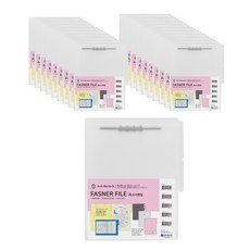 Heemang PP 不透明彩色扣具文件夾 A4, 白色, 20個