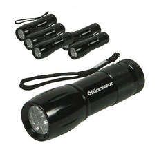 Office DEPOT 9LED迷你手電筒黑色, 6個