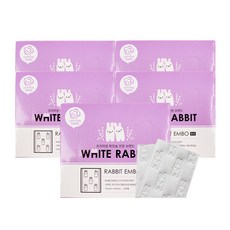 화이트래빗 항균 엠보 화장솜, 100매, 5개