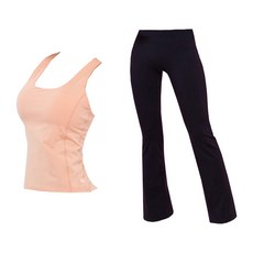 벤디스 여성용 폴앤 크로스 스트랩 요가탑 Y010 + 엑트 부츠컷 레깅스 9부 Y004 세트