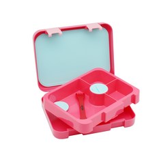 Kong Kong便當盒 4格 彩色托盤便當盒, 粉色的, 1個