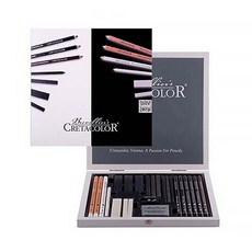 CRETACOLOR black and white box 素描工具 25件組 40025, 混合顏色, 1套