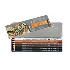 Cretacolor Pencil Conte Basic 6-piece Set 40007 油型, 混色, 1套