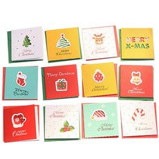 3層聖誕卡片 12種組, 混色, 8套