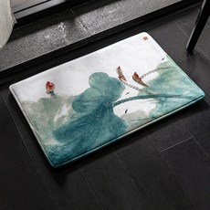 JHCompany 水彩法蘭絨地墊 S, 藍色, 1個