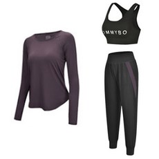 女款瑜珈上衣+運動內衣+運動長褲 SET-681-5