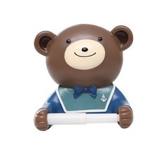 Tanniyeu角色黏貼式捲筒衛生紙架 WY003, 泰迪熊, 1個