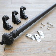 윈도우드레스 25mm 모던 웨이브 커튼봉, 블랙