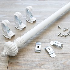 윈도우드레스 35mm 모던 웨이브 커튼봉, 화이트