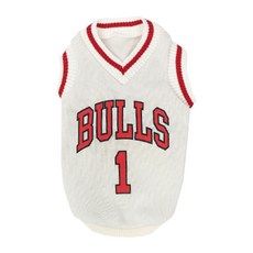 PINKMINKI 狗狗公牛刷毛針織衫, 白色