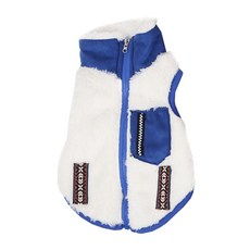 PINKMINKI 狗狗刷毛拉鍊外套, 白色