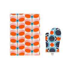 orla kiely 北歐廚房手巾+烤箱手套, 混色, 1套