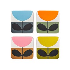 orla kiely 北歐向日葵茶杯墊 4p, 混色