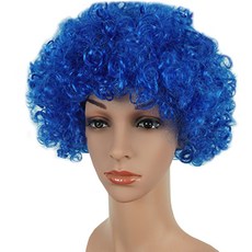 派對用捲髮假髮, A5 藍色, 3個