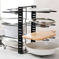 OMT 8層廚房可調式間距平底鍋收納架 OKA-FP8, 單一顏色, 1個