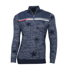 Ferra US 男士明星半拉鍊高爾夫長袖襯衫 CTOP2067FW0