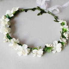 仿真花束花手環花冠自拍婚禮道具2花冠, 象牙