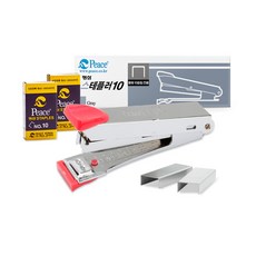 피스코리아 스테플러 10호 + 리필침 10호 1000개입 x 2p 세트, 핑크, 1세트
