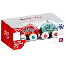 柔軟布質迴力警車計程車組 huanhe0239, 混合色, 1個