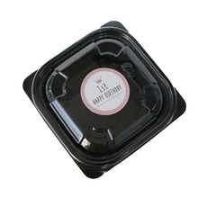 迷你方形容器黑色+蓋子+石貼紙淡粉色, 100套