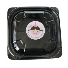 黑色迷你方形容器+蓋子+高帽子女孩貼紙, 100套