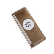 牛皮紙夾心容器 長方形+蓋子+圓形貼紙 自製, 100套