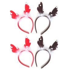 PARTYSHOW 魯道夫雪花髮箍 混合2款, 紅色, 棕色, 1套