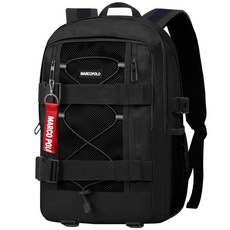 MARCO POLO 雙扣後背包 MP3235+鑰匙圈, 黑色（背包），隨機發貨（鑰匙圈）