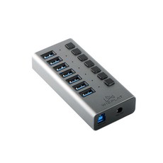 WIZPLAT 7埠 USB 集線 獨立電源 36W WIZ-H72S, 太空灰, 1個