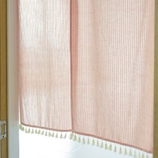 棉質布料蕾絲遮蔽簾, 橘色