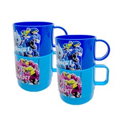 르번 국산 미니특공대 간식컵 2종, 하늘, 파랑, 2세트