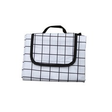 格紋防水野餐墊, 白色的