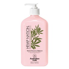 Australian Gold 金色澳洲 Hemp Nation延長曬黑時間身體乳 白桃與木槿, 535ml, 1入
