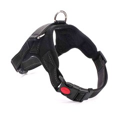 Meongz Catz 雙重鎖扣網眼狗狗胸背帶, 黑色