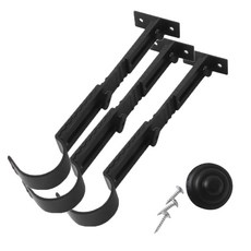 철 조절 브라켓 세트 대형 길이 230mm x 내경 35mm, 블랙, 1세트