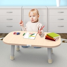 루나스토리 스퀘어형 2단 원목 유아 책상, 아이보리