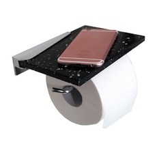浴室大理石置物架型衛生紙架, 黑色的, 1個