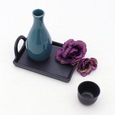 高級陶瓷獨酌清酒壺3件組, 1套, 清酒壺 + 酒杯 + 下酒菜盤