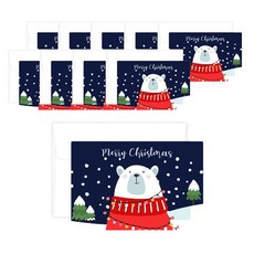 Dona&Deco Nedi 聖誕卡 白熊 10p + 信封 10p, 混合色, 1套