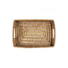 藤編網格新長方形托盤 小 GC554, 混色, 1個