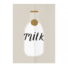 I Love Home Foodie 廚房隔間門簾, 米色牛奶