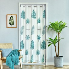 I Love Home 水果植物圖案布藝門簾, 葉子圖案