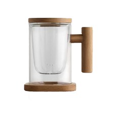 CAFE CLUB 木質玻璃濾網泡茶機, 白橡木, 400毫升