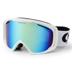 Oaklans 頂級滑雪板滑雪護目鏡 M7, 鏡框(白色) + 鏡片(藍金色)