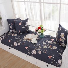 印花棉質絎縫多功能生活墊, 海軍花