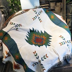 美洲印第安部落圖騰風格毯子